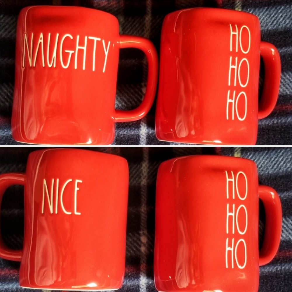 Rae Dunn Red Christmas Mugs